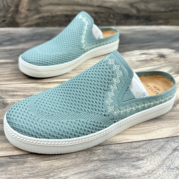 NIB Earth Origins Zilly 9 40.5 Slip On Comfort Casual Sneaker Mules Dusty Green - Picture 4 of 13